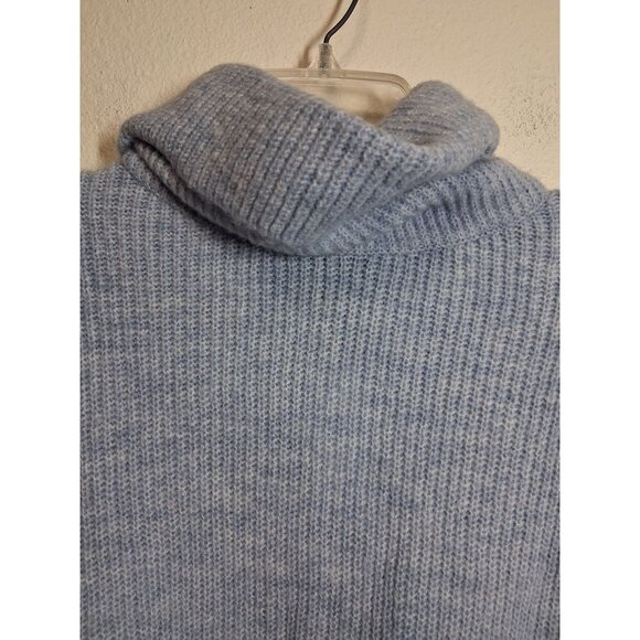 NWT Sun + Moon Boxy Turtleneck Sweater Knit Casual Oversized Winter Blue Sz XL - Picture 3 of 5